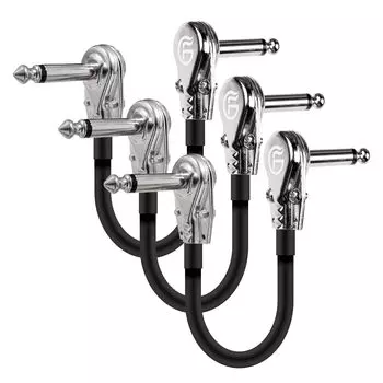 GHOSTFIRE 15 см гитарный соединительный кабель для гитарного эффектора шумоподавление экономия места (3 куска) серебряный