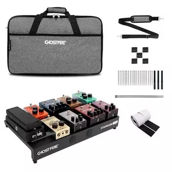 GHOSTFIRE Гитарная эффект-плата Педальная плата Алюминиевый сплав Застежка-липучка В комплект входит сумка для переноски Серия V Сверхлегкий вес (V-Стандарт1.5(50x30cm))