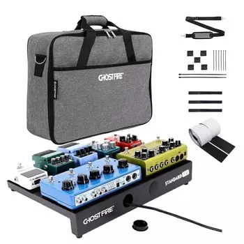 GHOSTFIRE Гитарная эффекторная панель Педальная панель из алюминиевого сплава с застежкой-липучкой и сумкой для переноски V Series Ультралегкая (V-Стандарт1.0(43x31см))