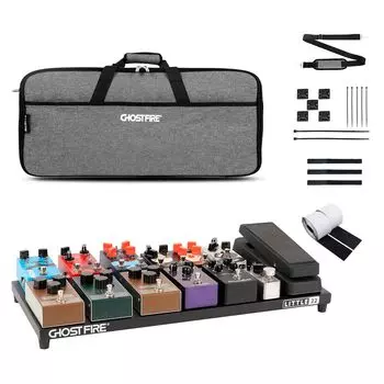 GHOSTFIRE Ультралегкая гитарная эффект-плата, педальная панель, алюминиевый сплав, застежка-липучка, сумка для переноски, в комплекте, серия V (V-Little22(56X25см))