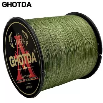 GHOTDA 1000M 4 нити PE Плетеная леска Мультифиламентные лески для рыболовного веревочного шнура 10-80LB 10lb зелёный