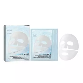 Гиалуроновая тканевая маска для лица Глубоко увлажняющая маска для лица для всех типов кожи Стареющая тканевая маска для лица для женщин Уход за кожей Разглаживающий омолаживающий 5 мл One Size