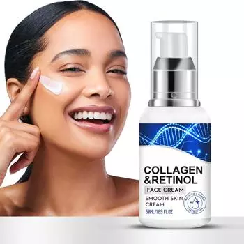 Гиалуроновый коллагеновый крем для укрепления и увлажнения кожи, омолаживающий, очищающий, косметический, корейский уход за кожей для всех типов кожи One Size белый