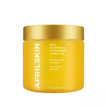Гиалуроновый тонер-диск April Skin Real Calendula 140 г, 60 листов, 1 шт.