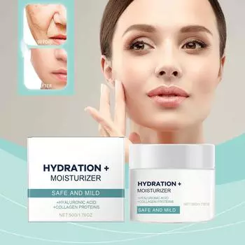 Гиалуроновый увлажняющий крем глубоко увлажняет кожу, нежный увлажняющий лосьон для ухода за кожей, удерживает влагу в коже и увлажняет надолго. белый