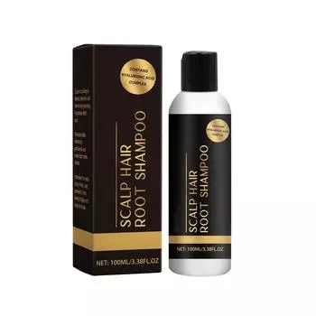 Гиалуроновый увлажняющий шампунь для сухих поврежденных волос укрепляет волосы и предотвращает ломкость 100 мл чёрный