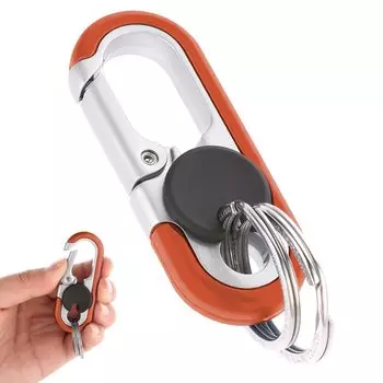 Giantree Car Key Chain Metal Car Key Chain with Clip Personalized Waistband Car Key Chain Uni Double Ring Design, Orange, One Size