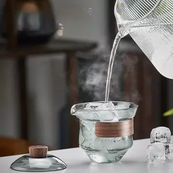 GIANXI, 240 мл, чашка Gaiwan, домашняя бамбуковая чашка с быстрым сливом для хранения воды, поднос для чая, китайский антиошпаривающий чай Пуэр, чайный набор кунг-фу Teapot set B