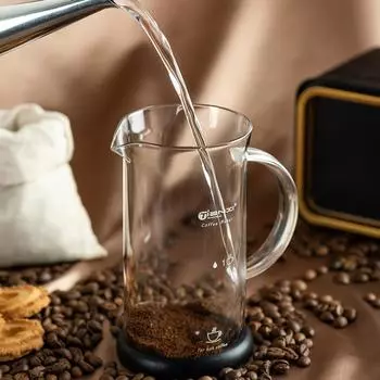GIANXI French Press Coffee Pot Нержавеющая сталь Стеклянная кофеварка Многофункциональная ручная кофеварка Аксессуары для кофе 350ML
