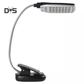 Гибкая 28-светодиодная лампа Glimmer с питанием от USB/батарейки, прикрепляемая лампа для чтения на прикроватном столе, настольном столе чёрный