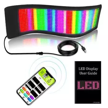 Гибкая цифровая вывеска, совместимая с Bluetooth, управление через приложение, дизайн «сделай сам», анимация, вечерние светодиодные украшения для автомобиля B