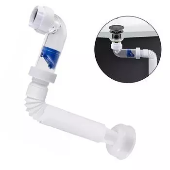 Гибкая дезодорирующая сливная труба для раковины, шланг против запаха, аксессуары для сливной трубы для раковины 41,50x10,15x3,65 см CHINA