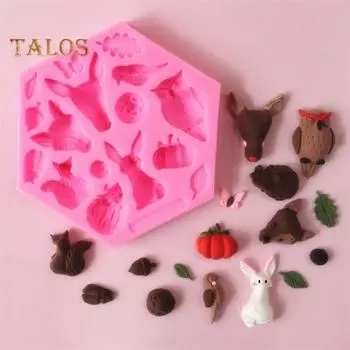 Гибкая форма для десерта, сделай сам, легко чистящаяся, практичная форма для лесных животных, конфеты, мусс, форма для выпечки десерта, принадлежности для хлебобулочных изделий розовый