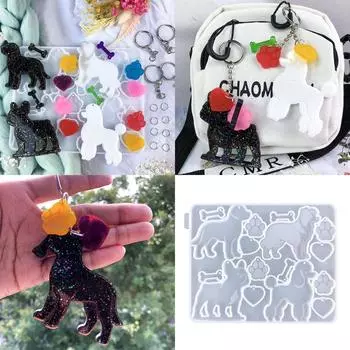 Гибкая форма для кулона, формы для поделок, силиконовая форма для брелока в виде собаки, аксессуары для поделок, подарок любителю поделок