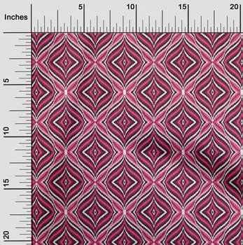 Гибкая хлопковая ткань oneOone Ogee с принтом огненной стежки BTY 40 дюймов 42 Inch - Viscose Chiffon кармин красный