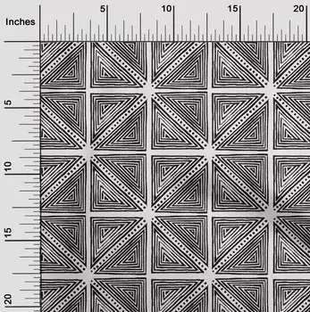 Гибкая хлопковая ткань oneOone с блочным принтом в горошек и треугольники BTY, 40 дюймов 42 Inch - Viscose Chiffon тил зеленый