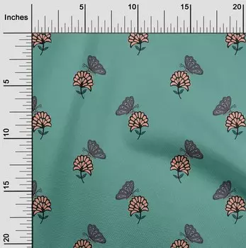 Гибкая хлопковая ткань oneOone с цветочным и блочным принтом BTY, ширина 40 дюймов 42 Inch - Viscose Chiffon кадет синий