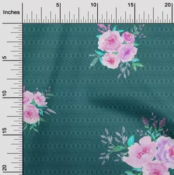 Гибкая хлопковая ткань oneOone с геометрическим рисунком | Ткань с цветочным принтом акварельных листьев и пионов BTY, 40 дюймов 42 Inch - Viscose Chiffon чёрный