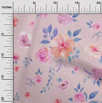 Гибкая хлопковая ткань oneOone с геометрическим рисунком | Акварельные листья и пионы с цветочным принтом BTY, 40 дюймов 42 Inch - Viscose Chiffon чёрный