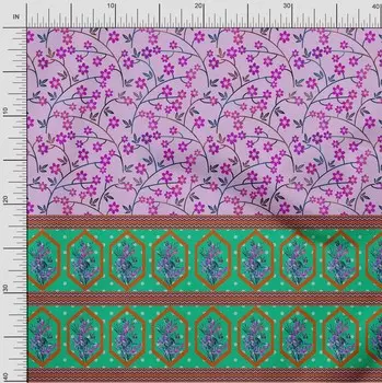 Гибкая хлопковая ткань oneOone с геометрическим рисунком | Ткань для декора панелей с листьями и цветочным принтом BTY, 40 дюймов 42 Inch Wide - Viscose Chiffon персиковый