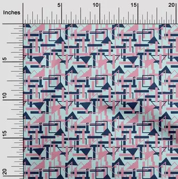 Гибкая хлопковая ткань oneOone с квадратным и треугольным геометрическим принтом, 1 ярд, 40 дюймов 42 Inch Wide - Viscose Chiffon сарай красный