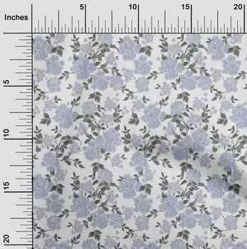 Гибкая хлопковая ткань oneOone с листьями и цветочным принтом икат в ярдах 40 дюймов 42 Inch Wide - Viscose Chiffon чёрный