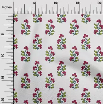 Гибкая хлопковая ткань oneOone с принтом в виде листьев и цветочных блоков 1 ярд 40 дюймов 42 Inch - Viscose Chiffon розовый