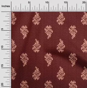 Гибкая хлопковая ткань oneOone с принтом в виде листьев и цветочных блоков 1 ярд 40 дюймов 42 Inch - Viscose Chiffon розовый