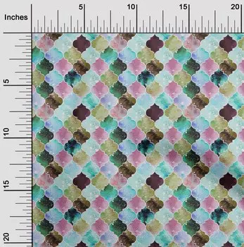 Гибкая хлопковая ткань oneOone с текстурированной марокканской тканью для рукоделия с геометрическим принтом BTY 40 дюймов 42 Inch Wide - Viscose Chiffon лавандовый