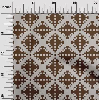 Гибкая хлопковая ткань oneOone в клетку Kasuri, швейная ткань с принтом BTY, ширина 40 дюймов 42 Inch - Viscose Chiffon коричневый