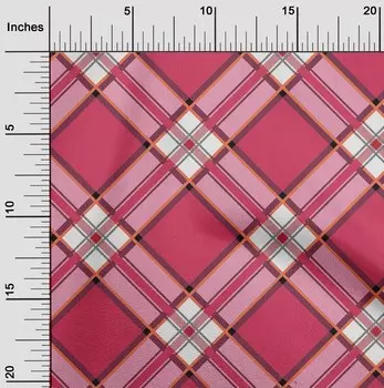Гибкая хлопковая ткань oneOone в клетку с принтом в клетку BTY шириной 40 дюймов 42 Inch Wide - Viscose Chiffon кармин красный