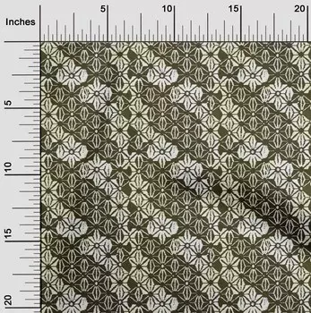 Гибкая хлопковая ткань oneOone в клетку с принтом Kasuri, 40 дюймов в ярдах 42 Inch - Viscose Chiffon темно-зеленого