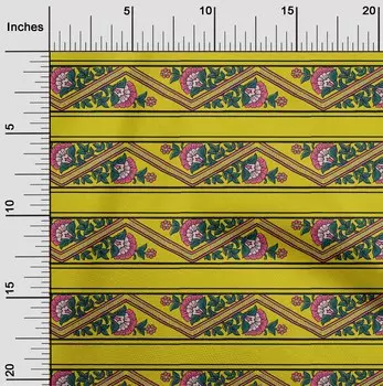 Гибкая хлопковая ткань oneOone в полоску | Ткань с шевроном и цветочным декором с принтом BTY, 40 дюймов 42 Inch - Viscose Chiffon чёрный