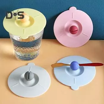 Гибкая крышка чашки, не содержащая BPA, экологически чистая стеклянная кружка, крышка для чая и кофе светло-серый