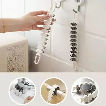 Гибкая многофункциональная щетка для чистки, креативная гибкая щетка для кухонного крана, щетка для чистки щелей, щетка для чистки деталей One Size белый
