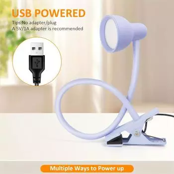 Гибкая настольная лампа USB лампа для чтения книг с зажимом для учебы и чтения настольные лампы прикроватный столик декор для спальни ночник белый