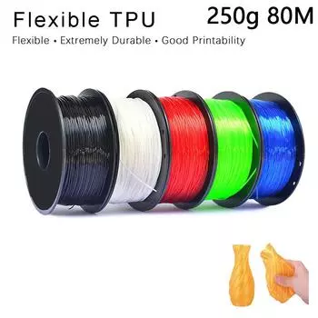 Гибкая нить TPU для 3D-принтера 250 г 1,75 мм Длина 80 м зелёный