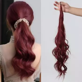 Гибкая обертка вокруг хвоста, 25 дюймов, синтетические волосы для наращивания, натуральный вид для женщин, повседневное использование для вечеринок