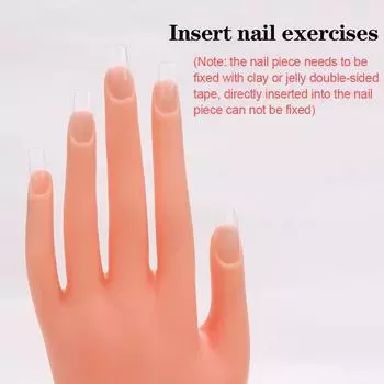 Гибкая позиционирование силиконовая левая рука модель наращивание ногтей обучение искусственная рука светло-желтого