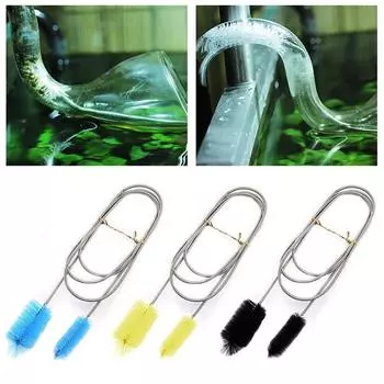 Гибкая пружинная щетка Щетка для аквариума Многофункциональный нейлоновый шланг из нержавеющей стали Новое поступление Чистящая щетка Трубка Щетка Воздушная трубка Ручная работа 900mm прозрачный