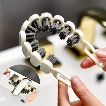 Гибкая щетка для чистки Многофункциональная сгибаемая щетка для чистки кухни Удобная щетка для чистки кранов в ванной комнате Бытовые инструменты One Size белый