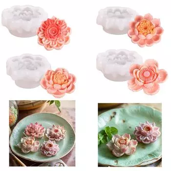 Гибкая силиконовая форма 3D-форма для восковых свечей в форме цветка, ароматизированная форма для ароматерапии, форма для украшения ручной работы D