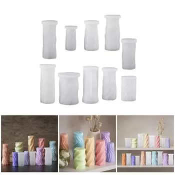 Гибкая силиконовая форма цилиндрической формы, восковые формы для свечей, ароматическая форма для изготовления ароматерапии, форма для орнамента ручной работы 1