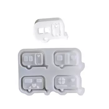 Гибкая силиконовая форма для фестивальной домашней декорации, полая форма для подсвечника в виде автобуса, гипсовая форма для атмосферного света T1