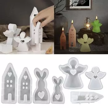 Гибкая силиконовая форма для свечей, угловая/домик/форма для ароматерапии для любителей рукоделия, принадлежности для изготовления ювелирных изделий