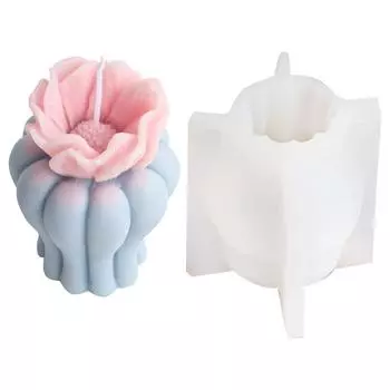 Гибкая силиконовая форма в форме цветочной вазы, восковые свечи, ароматизированная форма для ароматерапии, форма для украшения ручной работы 2