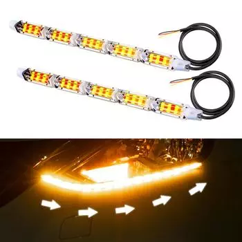 Гибкая светодиодная лента DRL дневные ходовые огни водонепроницаемые последовательные фары дальнего света Switchback Runners угловой указатель поворота 1PC