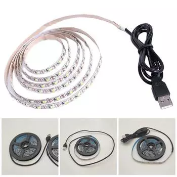 Гибкая светодиодная лента, водонепроницаемая, самоклеящаяся, высокая яркость, низкое энергопотребление, Plug-and-Play, не мерцающая, теплая белая светодиодная лента для внутреннего освещения 100cm Warm light