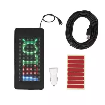 Гибкая светодиодная вывеска 190x90 мм, разрешение 16x32, управление через Bluetooth, приложение, пользовательский текстовый узор, анимация светодиодов