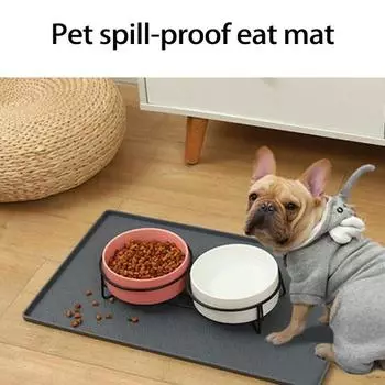 Гибкая, устойчивая к разрыву, водонепроницаемая, гладкая поверхность, высокий приподнятый край, предотвращает разливы силикона для кормления кошек серый